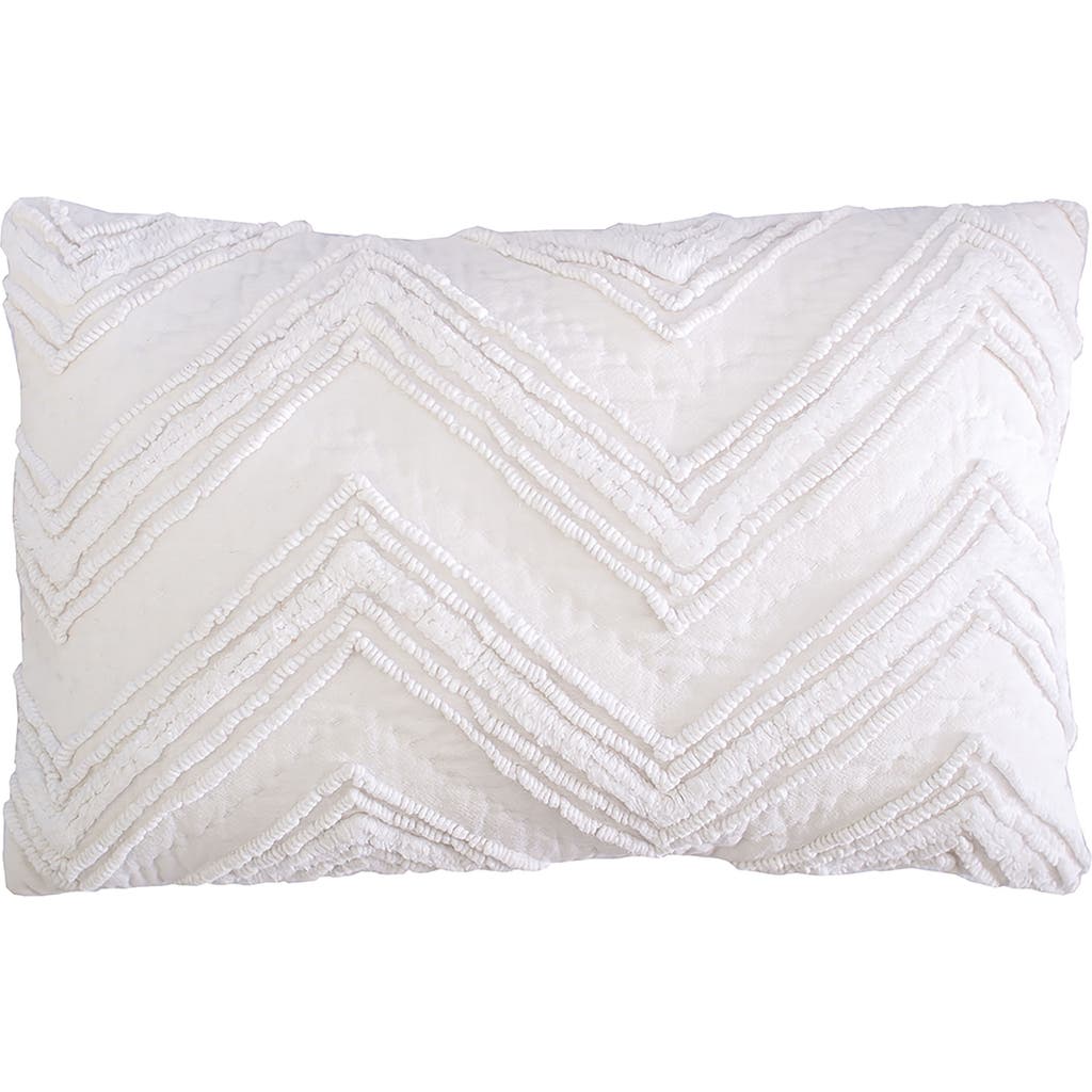 Elisabeth York Candlewick Dove Embroidered Accent Pillow Decor In White