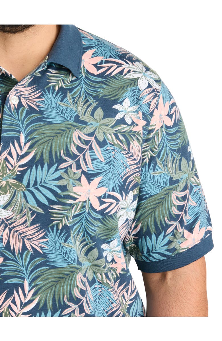 Harbor Bay by DXL Big & Tall Tropical Print Polo Shirt, Alternate, color, Big Dipper