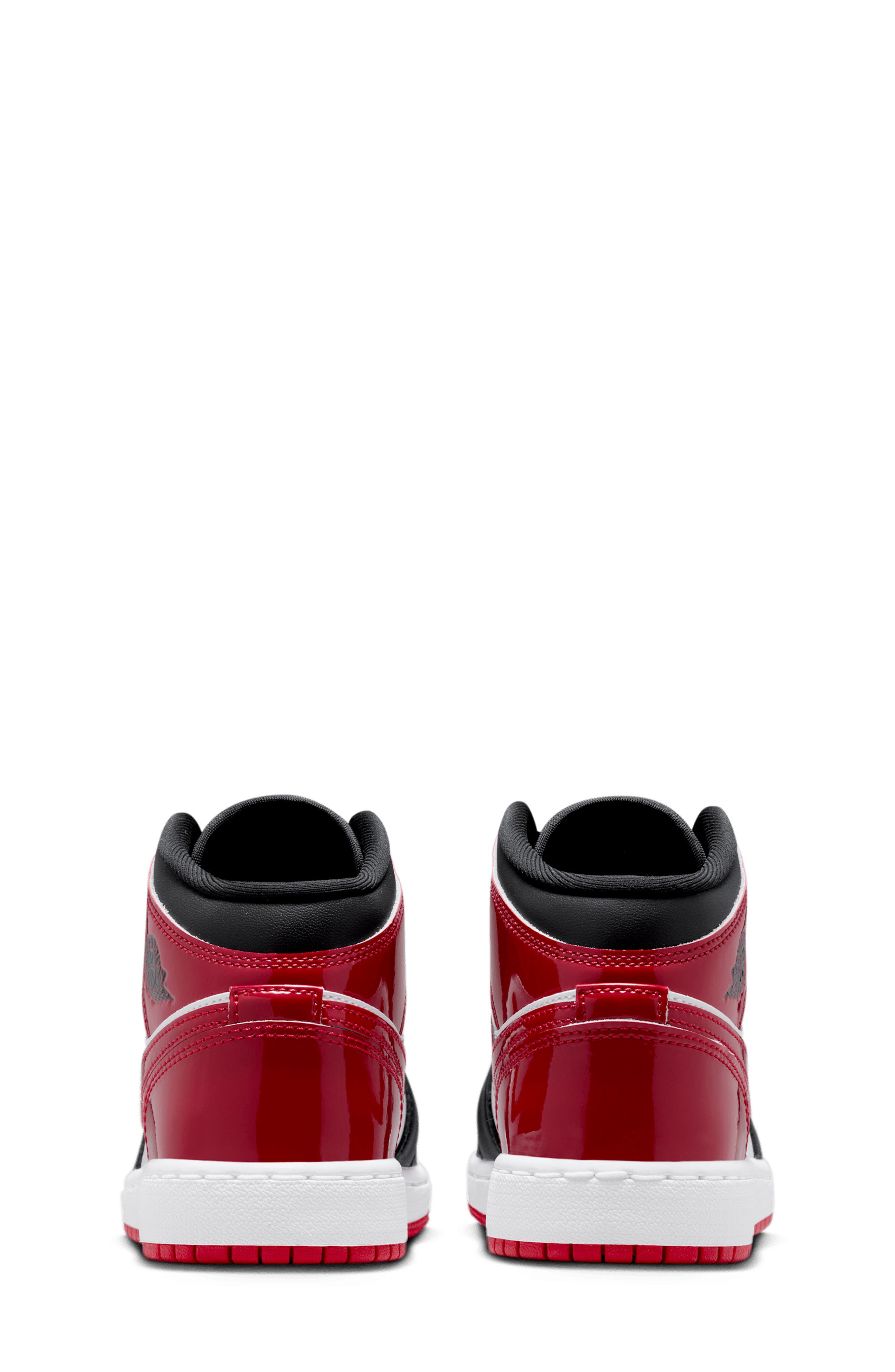 Nike Kids' Air Jordan 1 Mid Sneaker, Alternate, color, Black/ White/ Gym Red