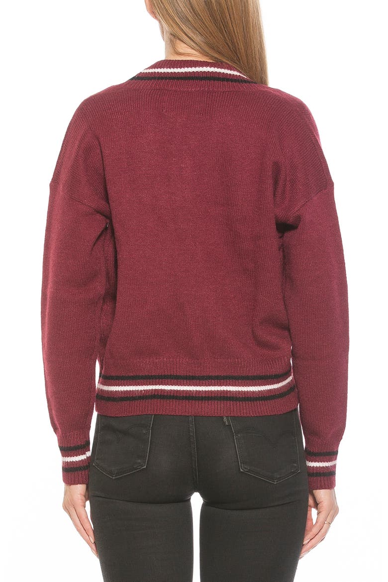 Cathrine Knit Sweater, Alternate, color, BURGUNDY MULTI