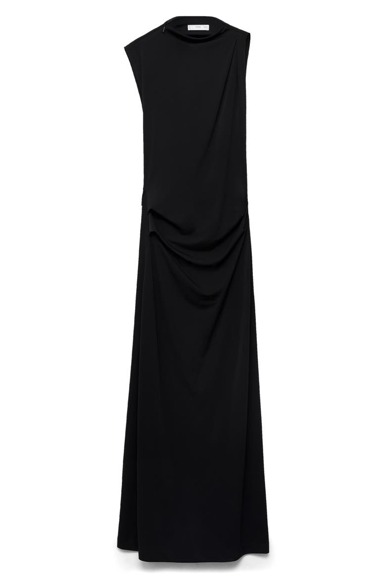 Asymmetric Column Dress, Alternate, color, BLACK