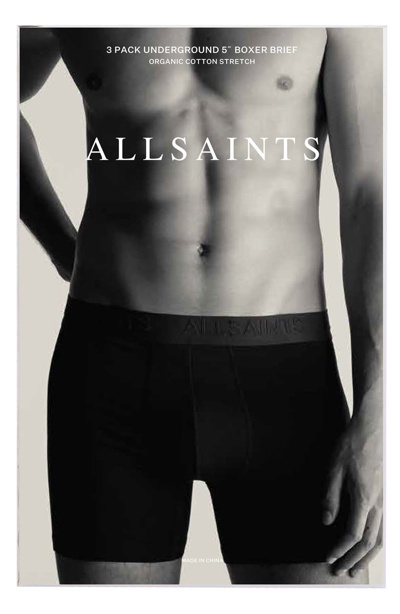 AllSaints Assorted 3-Pack 5-Inch Contour Pouch Boxer Briefs, Alternate, color, Black Multi