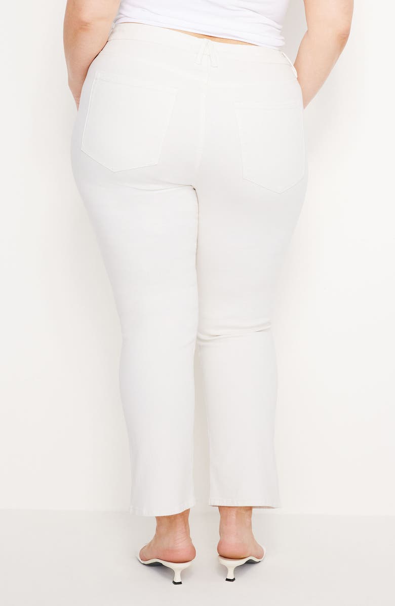 Good American Good Legs Exposed Button Straight Leg Jeans, Alternate, color, Cloud White001