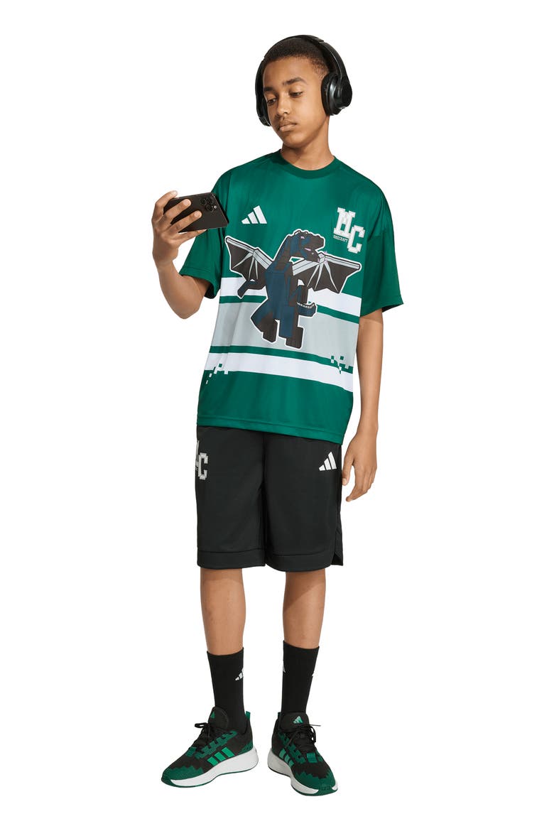 x Minecraft Kids' Graphic Print T-Shirt, Alternate, color, COLLEGIATE GREEN