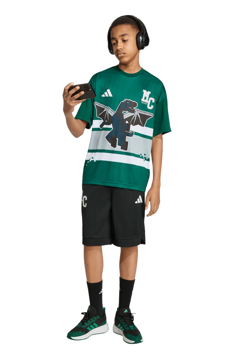 adidas Originals x Minecraft Kids' Graphic Print T-Shirt, Alternate, color, Collegiate Green