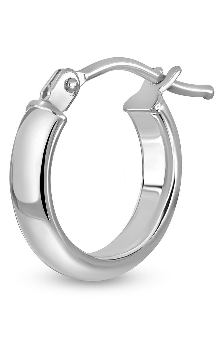 Bony Levy 14K Gold Beveled Edge Huggie Hoop Earrings, Alternate, color, 14Kw