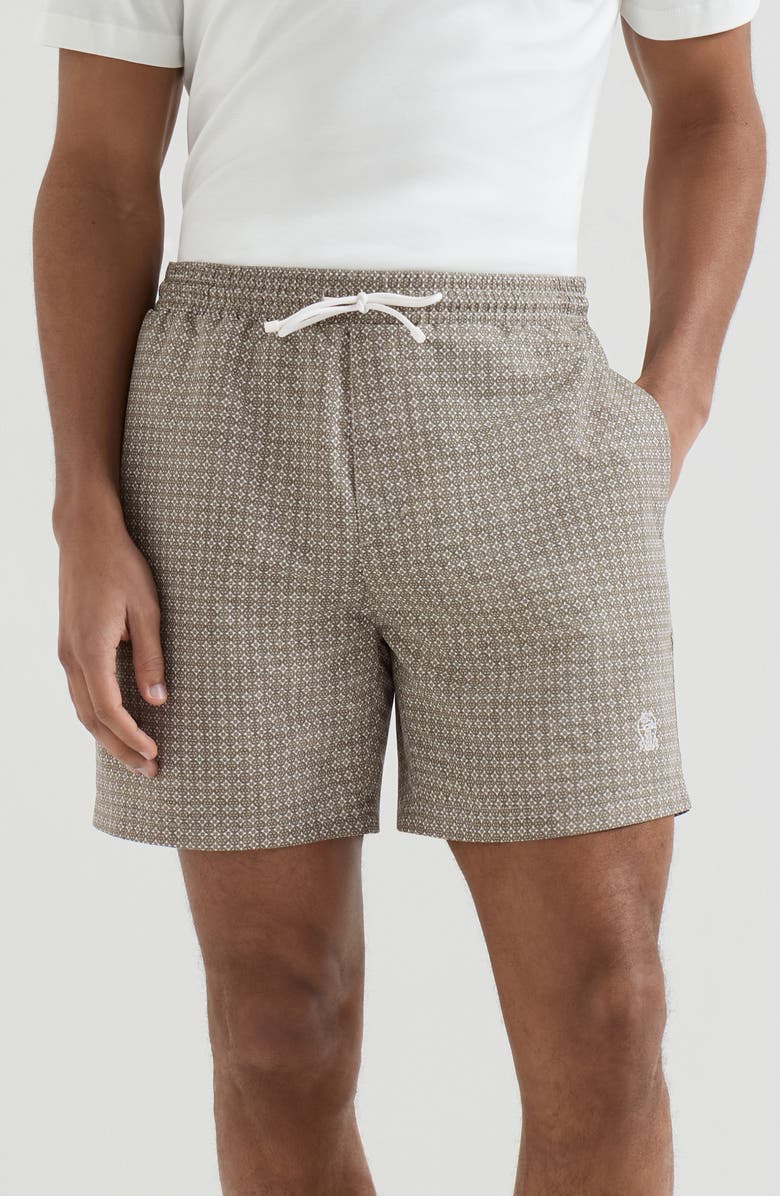 Brunello Cucinelli Swimsuit with print, Alternate, color, Brown