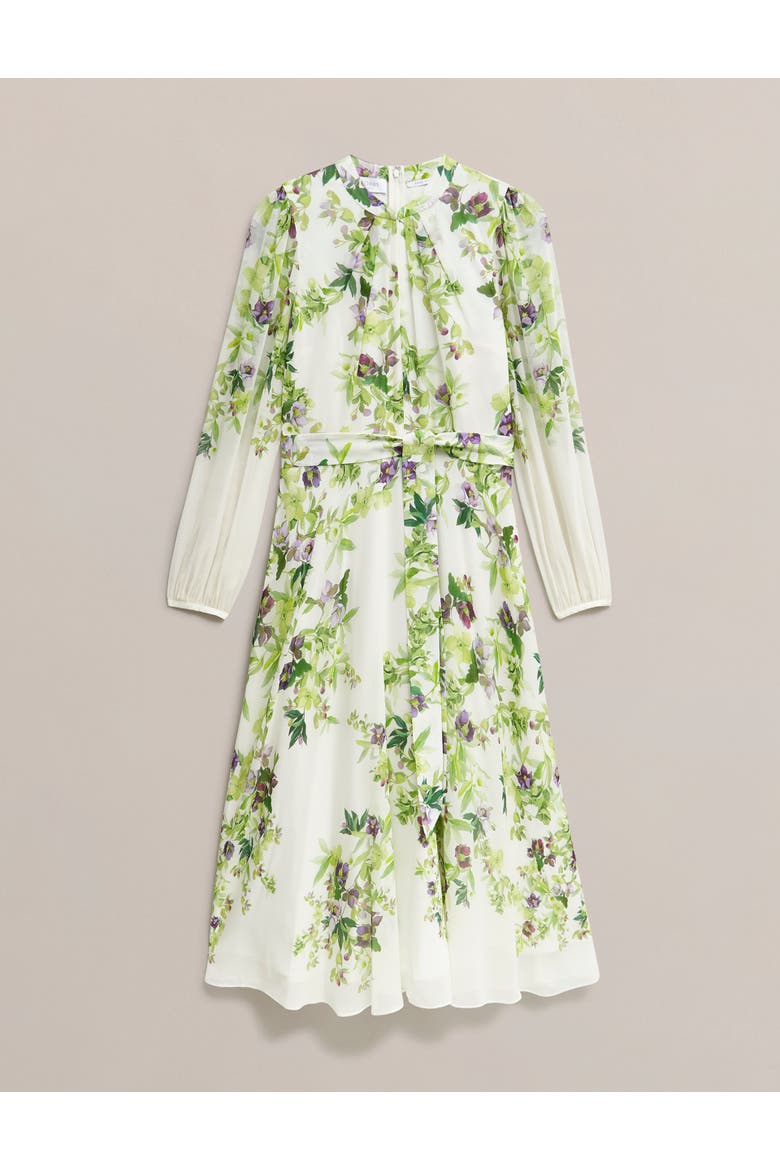 Pia Silk Dress, Alternate, color, Ivory Multi