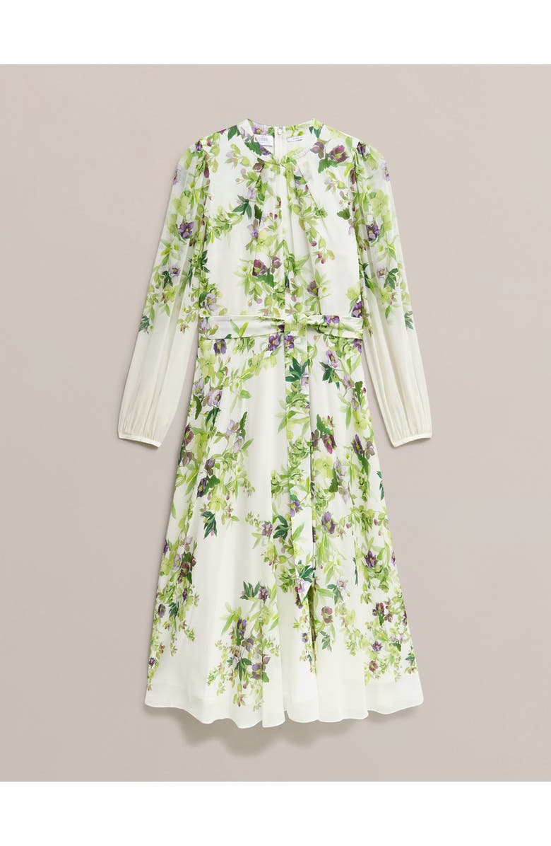 HOBBS LONDON Pia Silk Dress, Alternate, color, Ivory Multi