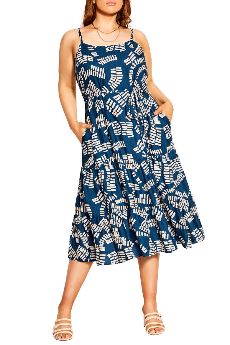 Odyssey Sleeveless Linen Blend Sundress, Main, color, ODYSSEY