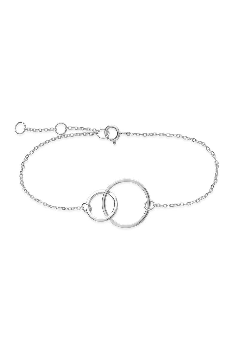 Sterling Silver Interlocking Circles Bracelet, Main, color, SILVER