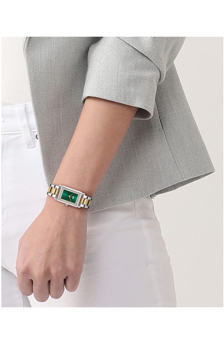 Lacoste Catherine Bracelet Watch, 28.3mm, Alternate, color, Green/ Two Tone