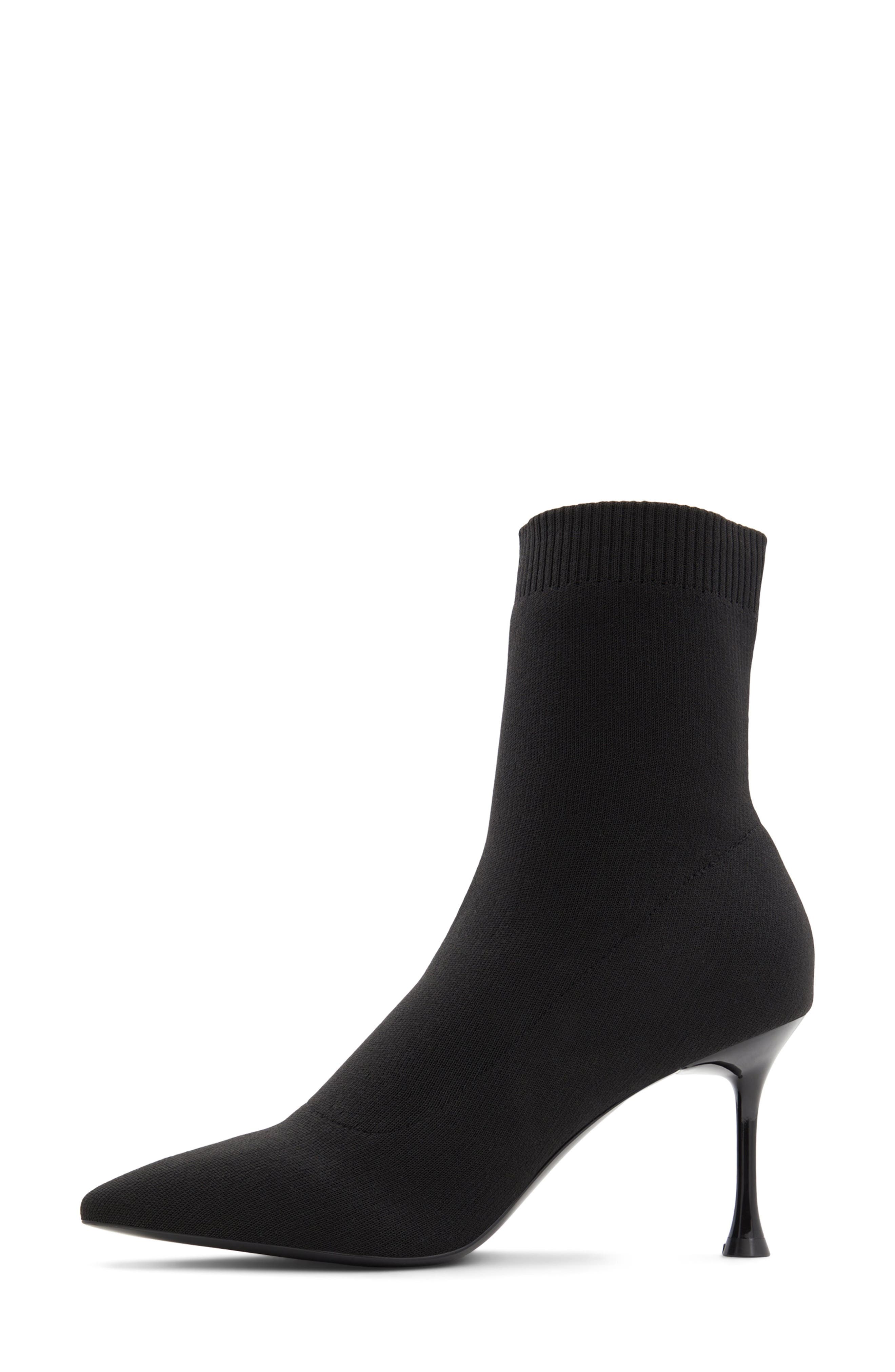 Phara Pointed Toe Sock Bootie, Alternate, color, BLACK