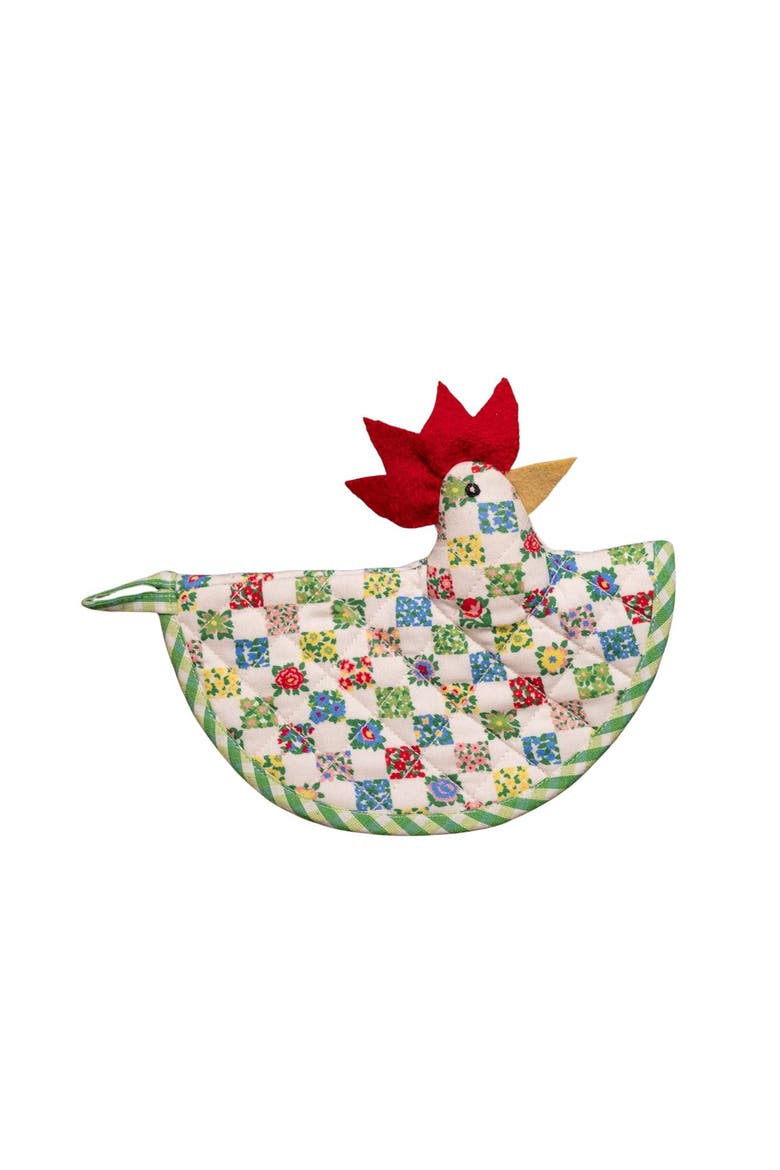 Rebecca Happy Hen Potholder, Main, color, Green