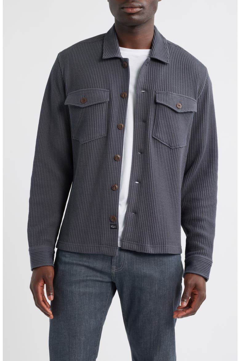 Wells Waffle Knit Shirt Jacket, Main, color, INK