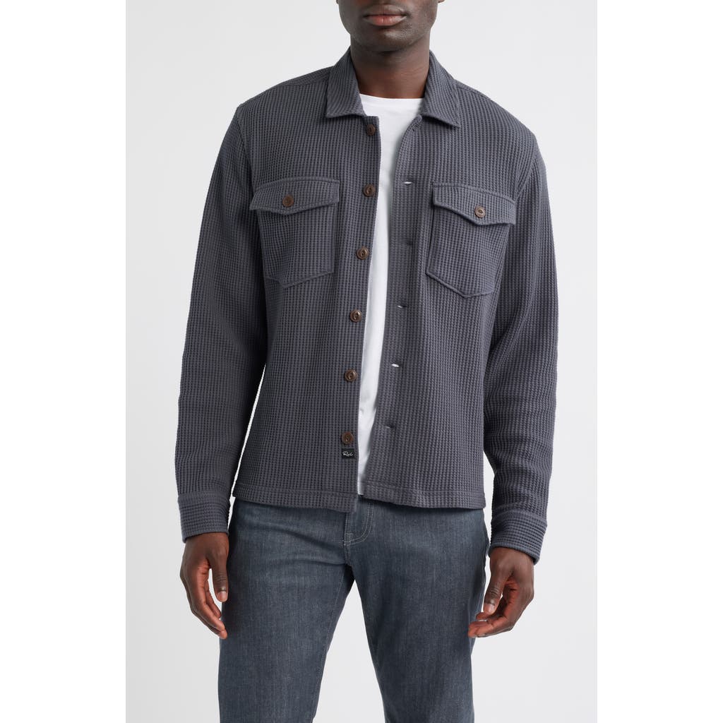 Rails Wells Waffle Knit Shirt Jacket In Gray