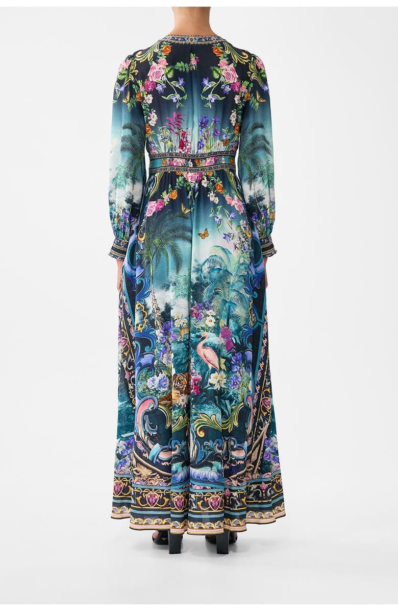 Camilla Button Dress With Shaped Waistband Basked In Baroque, Alternate, color, Basked In Baroque