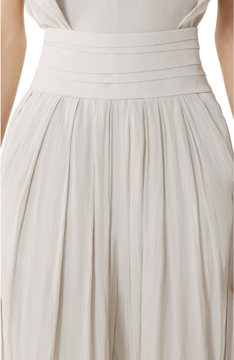 Lanvin White Draped Charmeuse Pants, Alternate, color, White