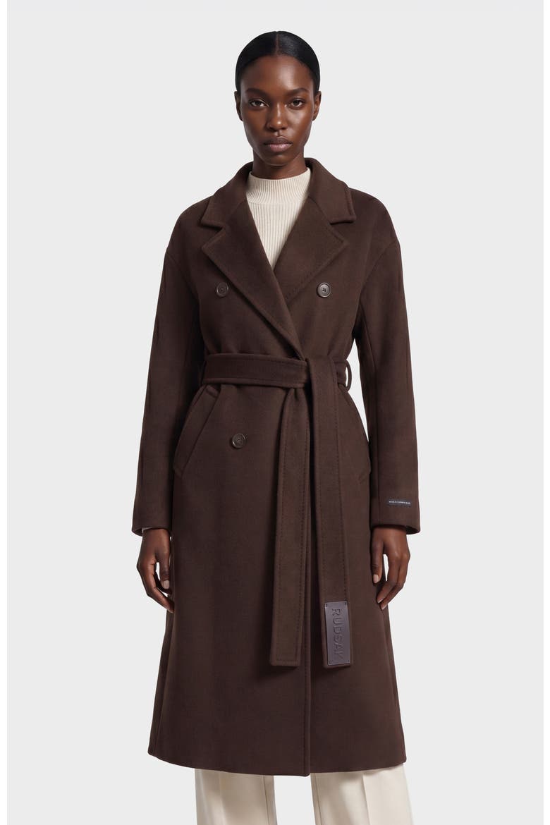 Kourt Wool Cashmere Blend Coat, Main, color, Espresso