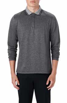 Bugatchi OoohCotton® Bird's Eye Long Sleeve Polo Shirt