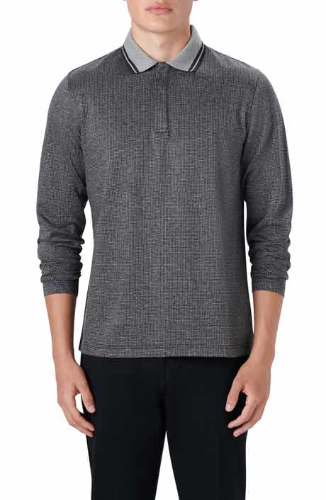 Bugatchi OoohCotton® Bird's Eye Long Sleeve Polo Shirt
