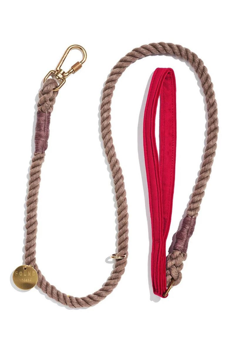 Found My Animal Red Velvet Leash, Main, color, Red
