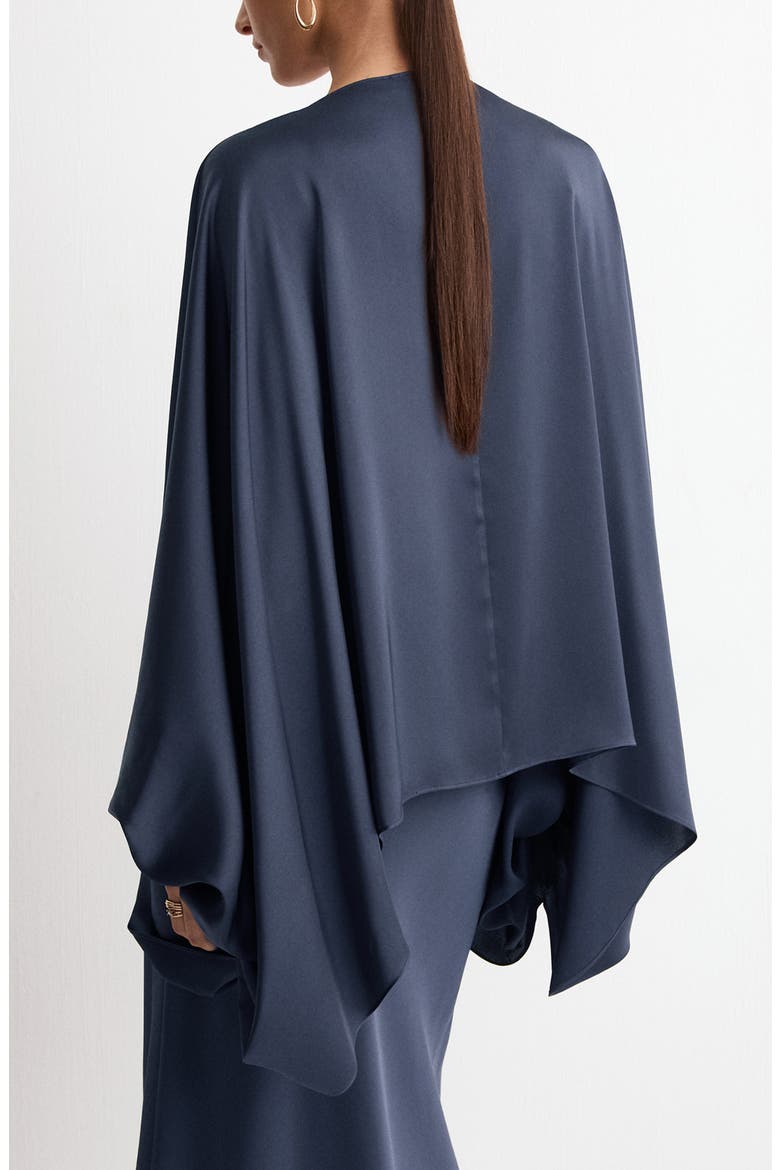 Puff Sleeve Satin Top, Alternate, color, NIGHT BLUE