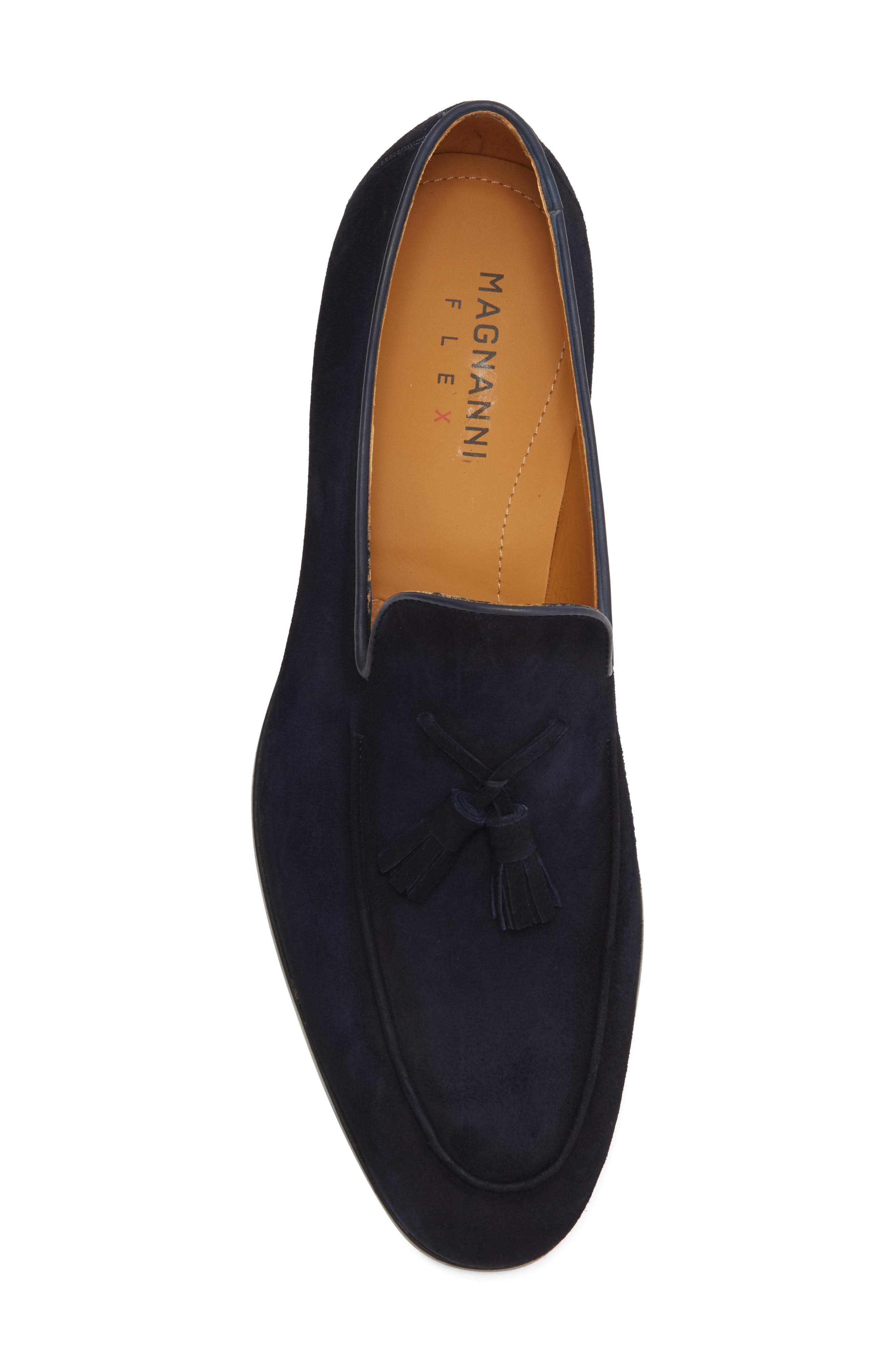 Magnanni Tassel Loafer, Alternate, color, Navy