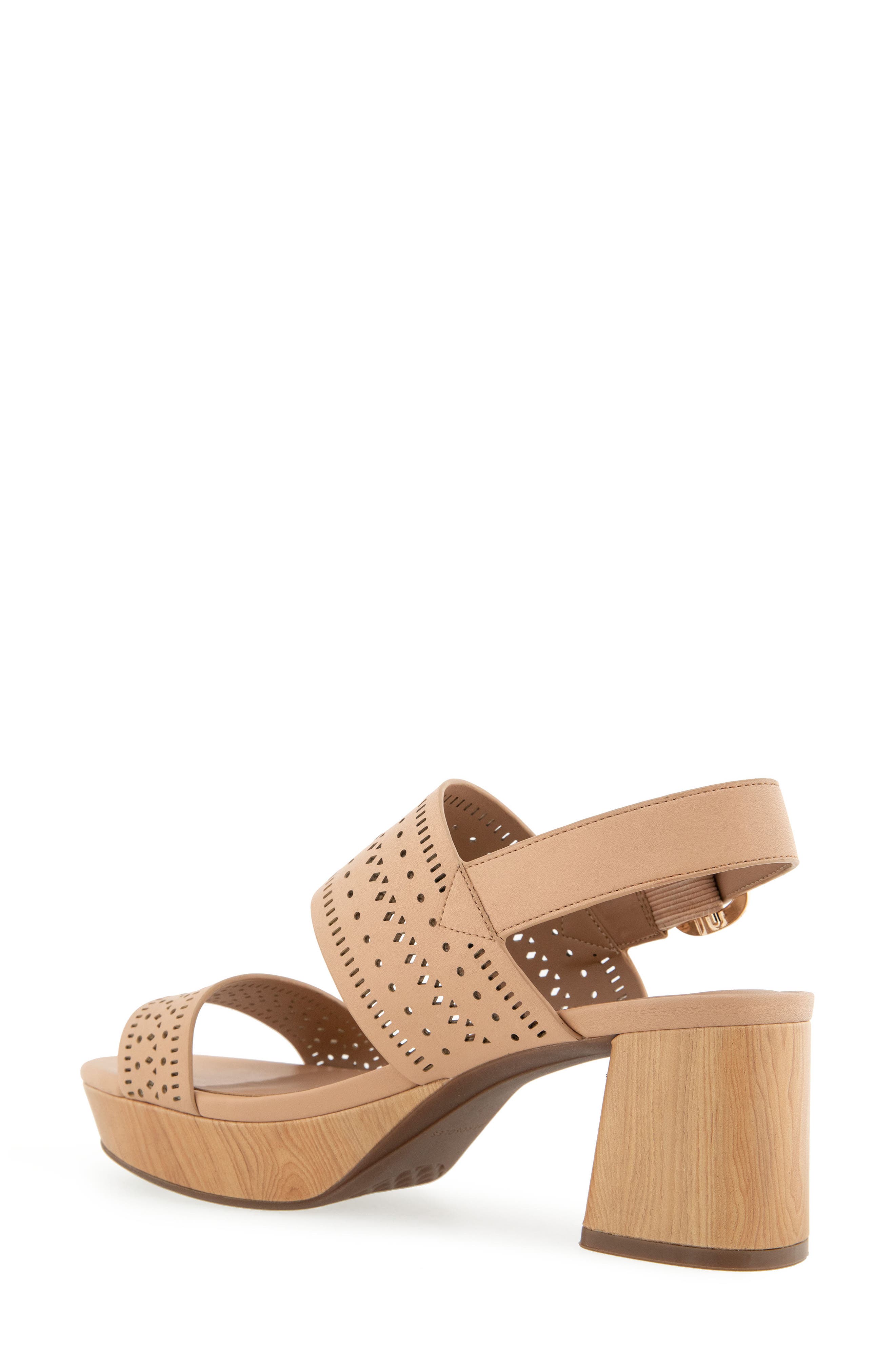Camera Perforated Slingback Platform Sandal, Alternate, color, B79 BEIGE BISQUE PER