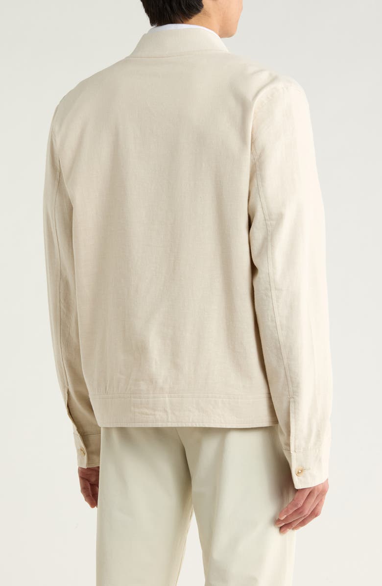 Nordstrom Linen Blend Bomber, Alternate, color, Beige Pumice - White Eoe