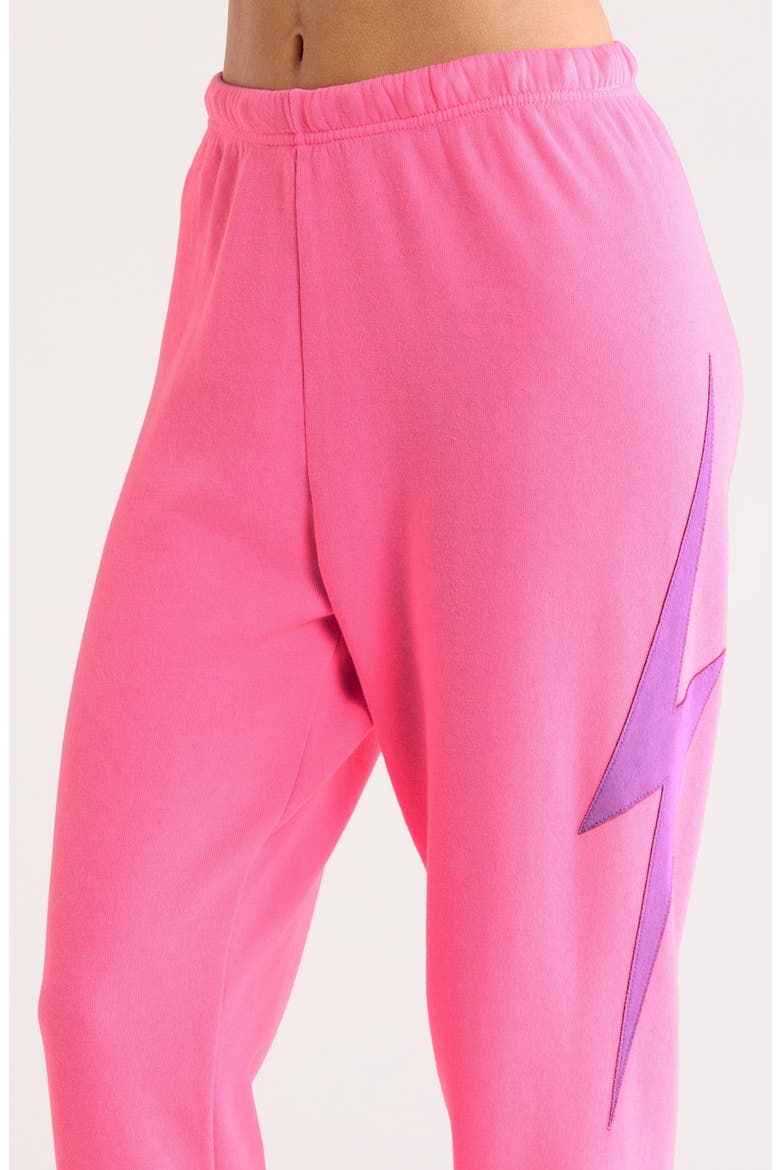 Aviation Nation Bolt Stitch Sweatpants, Alternate, color, NEON PINK/ PURPLE