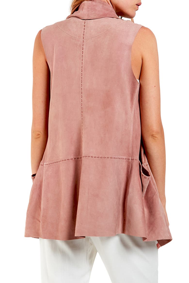 Moonlight Drape Suede Vest, Alternate, color, MOODY BLUSH