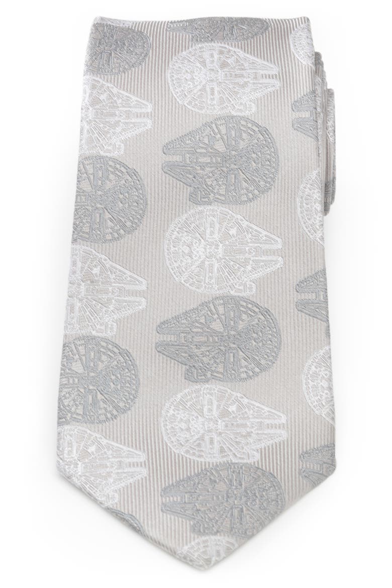 x Star Wars™ Millennium Falcon Silk Tie, Main, color, GRAY