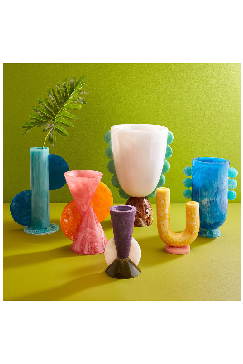 Mustique Double Tube Vase, Alternate, color, Yellow / Pink