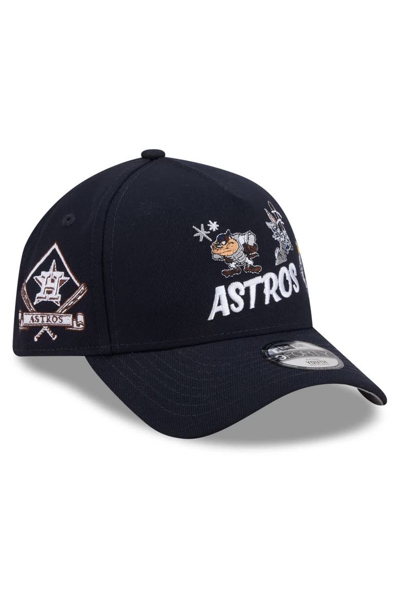Youth New Era Navy Houston Astros Looney Tunes A-Frame 9FORTY Adjustable Hat, Main, color, Navy