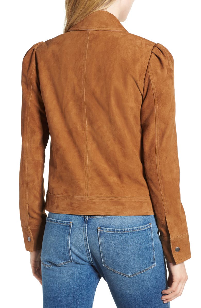 Chelsea28 Stitch Detail Suede Jacket, Alternate, color,