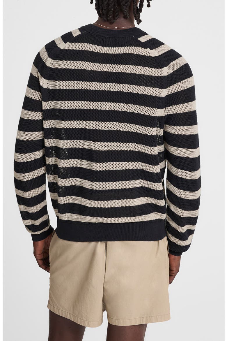 Mesh Knit Crewneck Sweater, Alternate, color, DARK NAVY