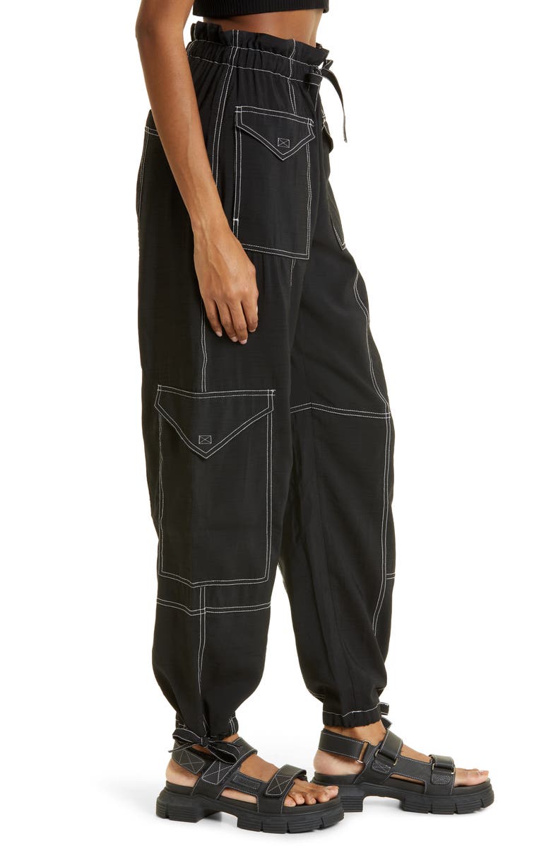 Ganni High Waist Cargo Pants, Alternate, color,