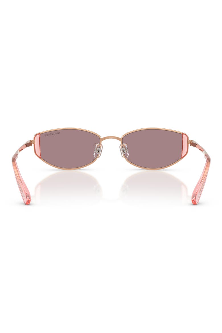 53mm Oval Sunglasses, Alternate, color, ROSE GOLD / LIGHT PURPLE BROWN