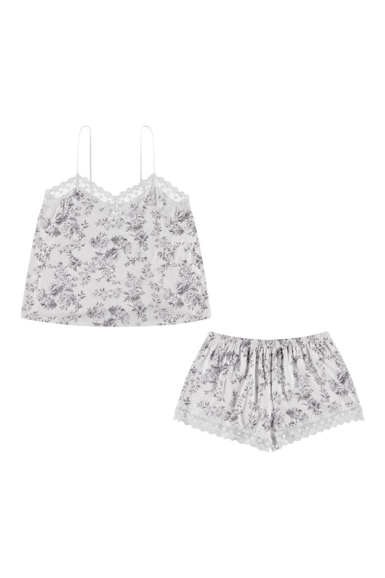 Maven Lace Trim Jersey Short Pajamas, Alternate, color, IVORY