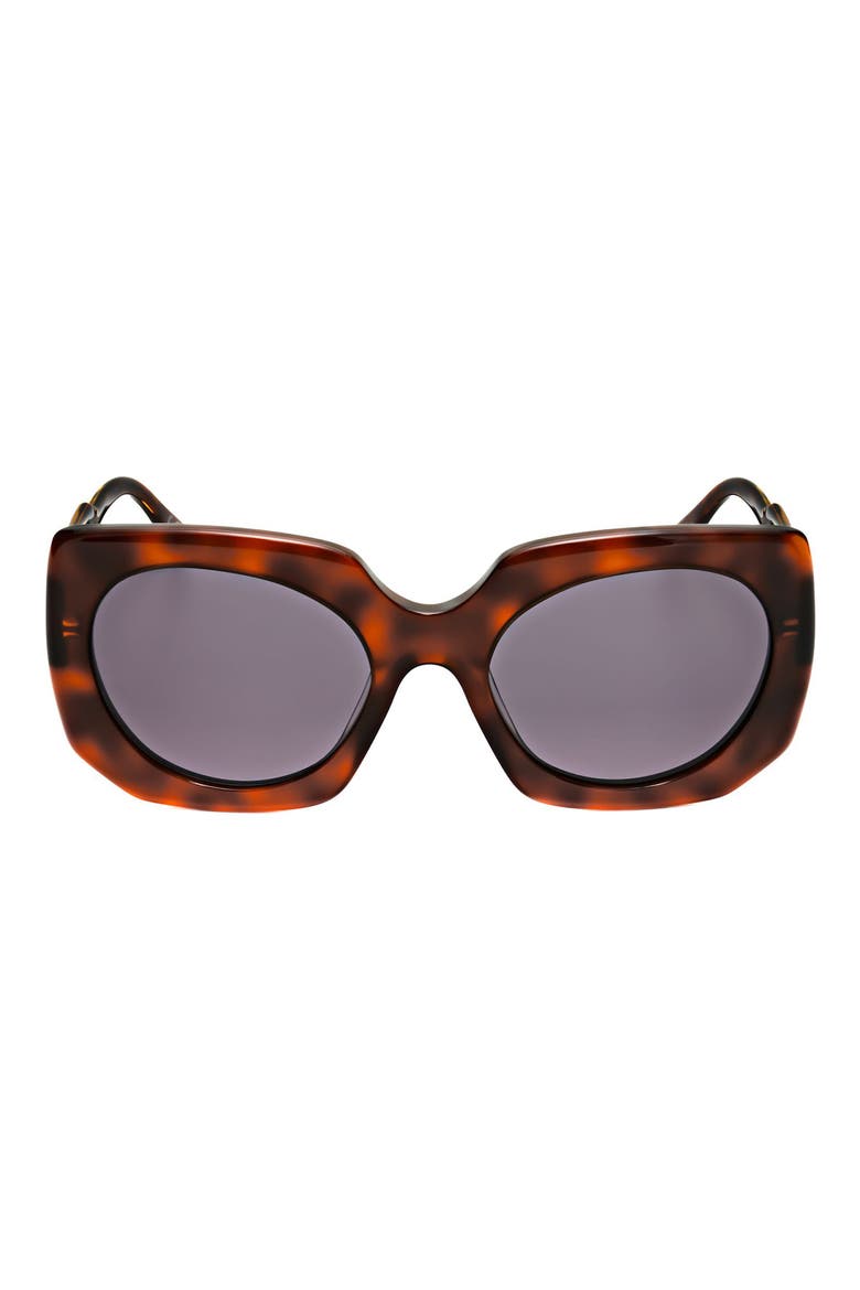 56mm Square Sunglasses, Main, color, TORT / GREY