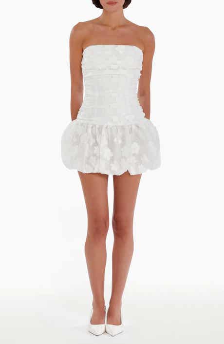 Amanda Uprichard Rendezous Strapless Bubble Hem Minidress