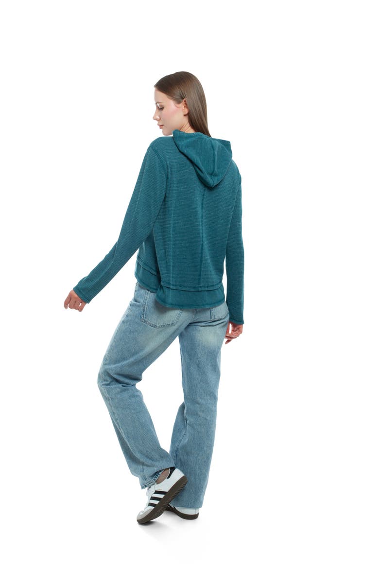 Long Sleeve Double Peplum Hoodie, Alternate, color, Legion Blue