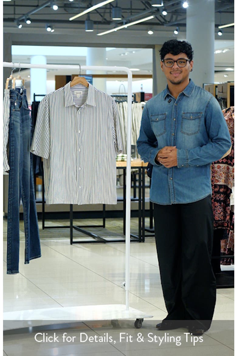 Stripe Short Sleeve Seersucker Button-Up Shirt video