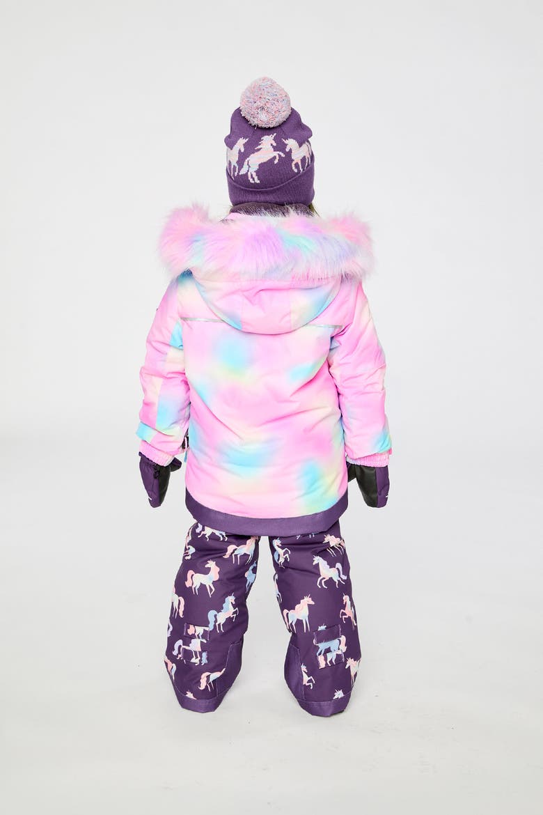 Play Multicolored Jacket & Unicorn Pants Two Piece Snowsuit, Alternate, color, Multicolored