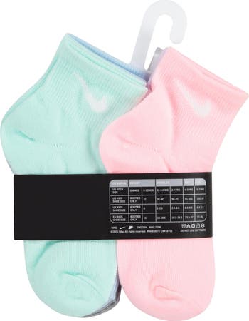 Kids' Metallic 6-Pack Swoosh Quarter Socks