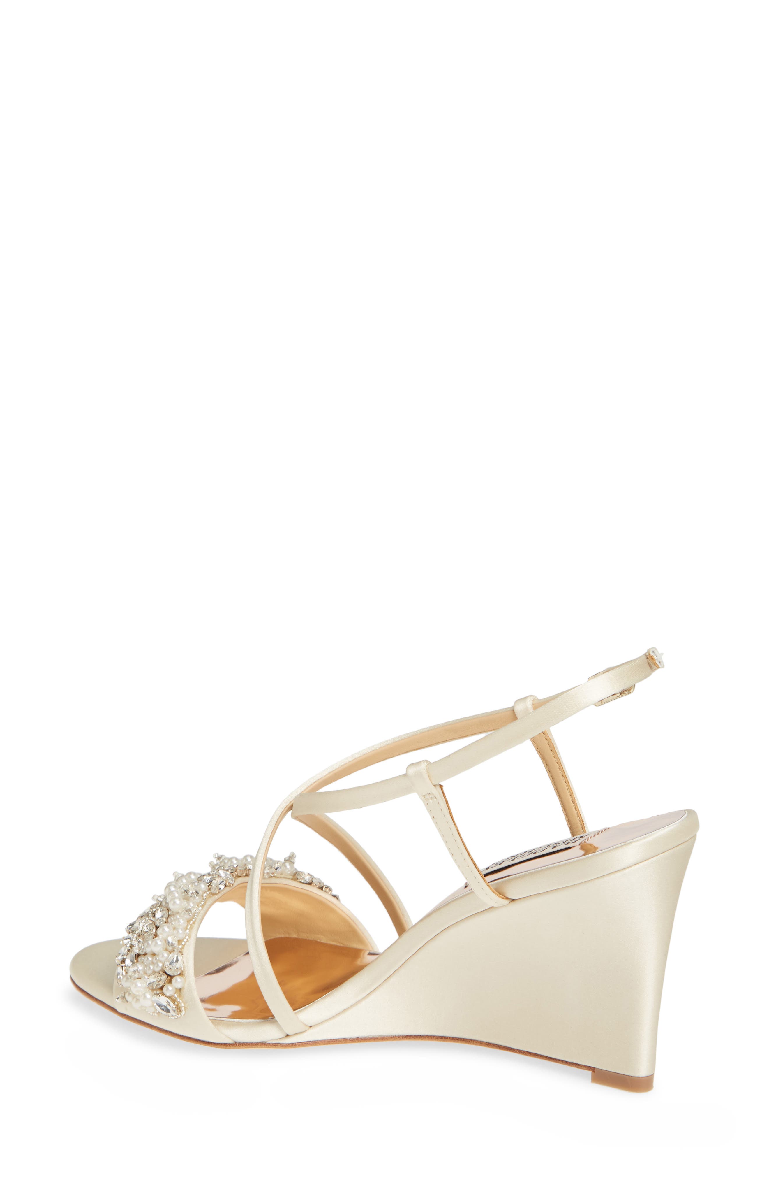 Badgley Mischka Collection Clarisa Embellished Wedge Sandal, Alternate, color, 