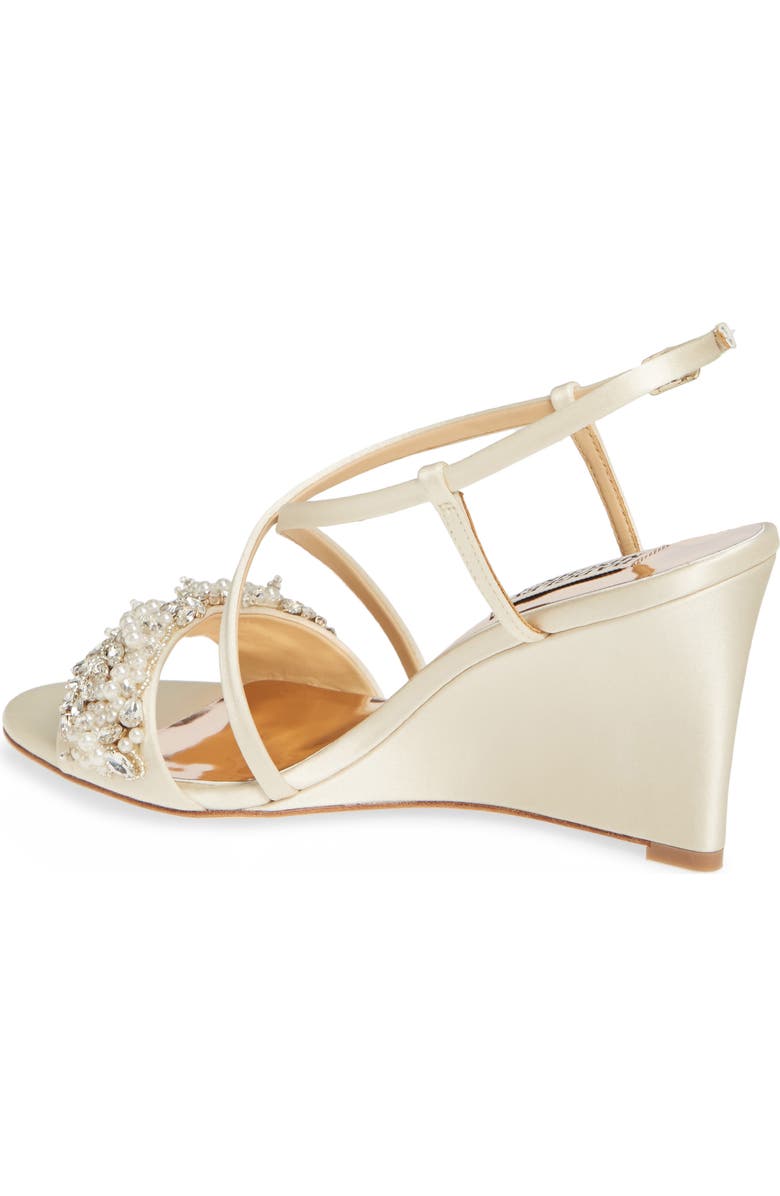 Badgley Mischka Collection Clarisa Embellished Wedge Sandal, Alternate, color,