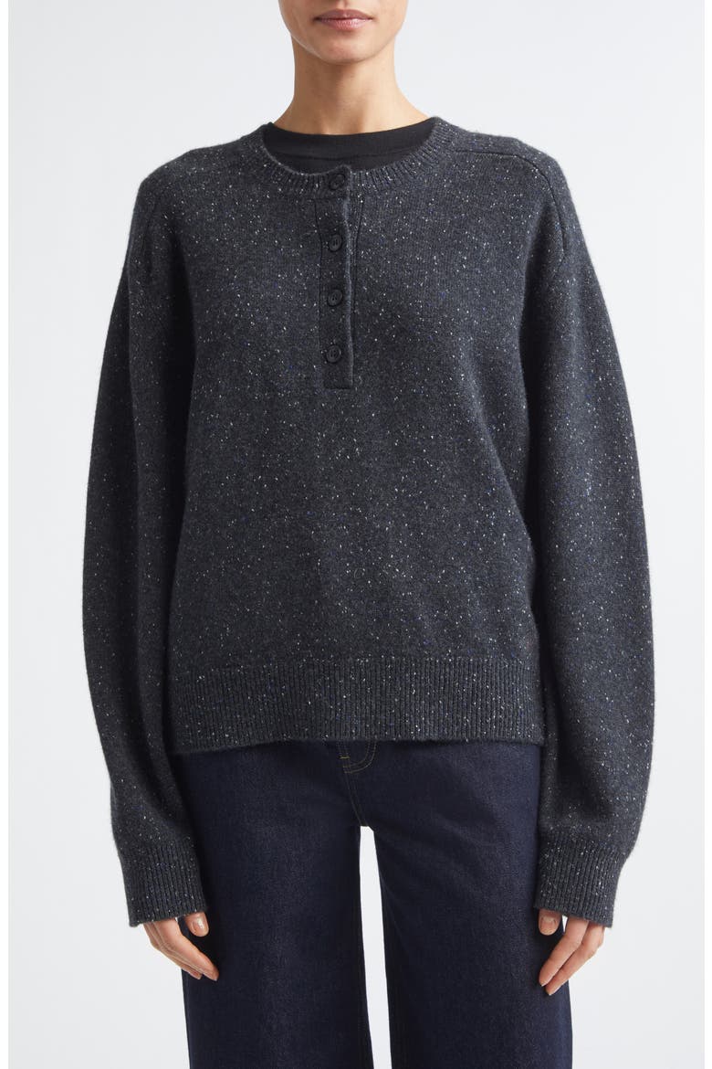 Malo Saddle Sleeve Cashmere Cardigan, Main, color, PEPPERED ANTHRACITE