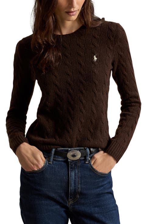 Crewneck Cable Wool & Cashmere Sweater